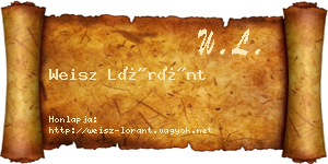 Weisz Lóránt névjegykártya