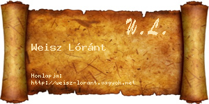 Weisz Lóránt névjegykártya